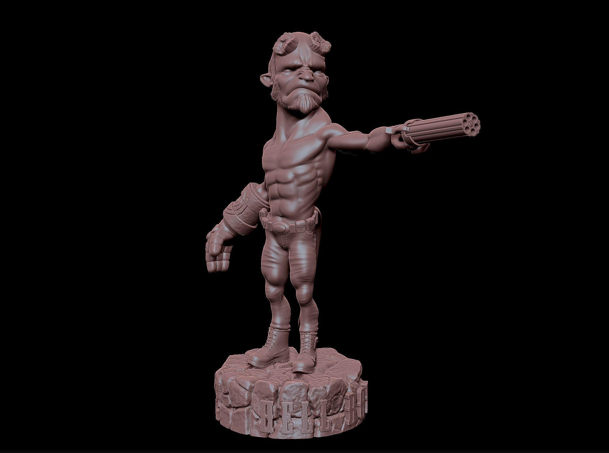 Hellboy miniature 3D print model_13