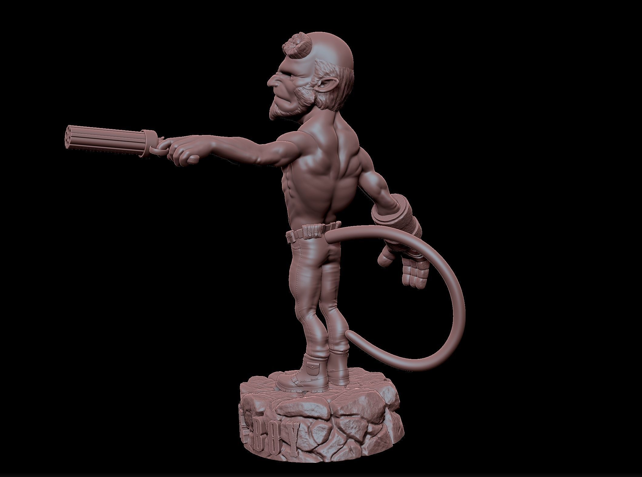 Hellboy miniature 3D print model_8