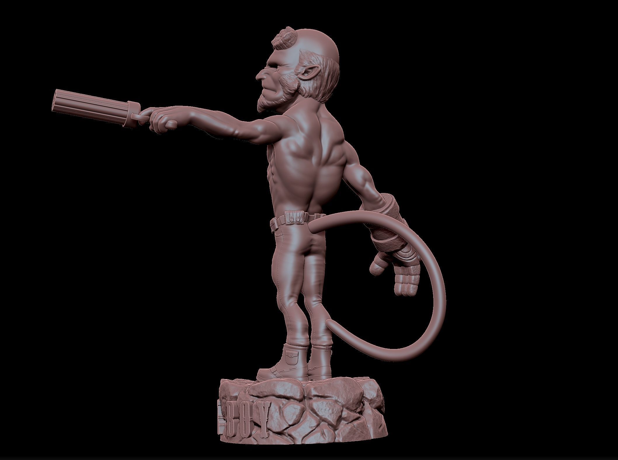 Hellboy miniature 3D print model_3