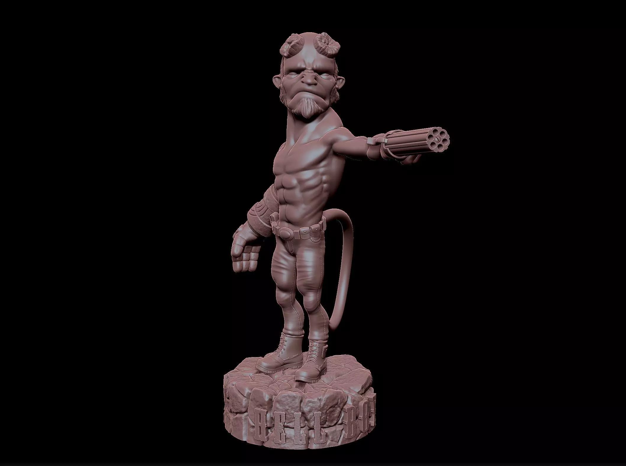 Hellboy miniature 3D print model_0