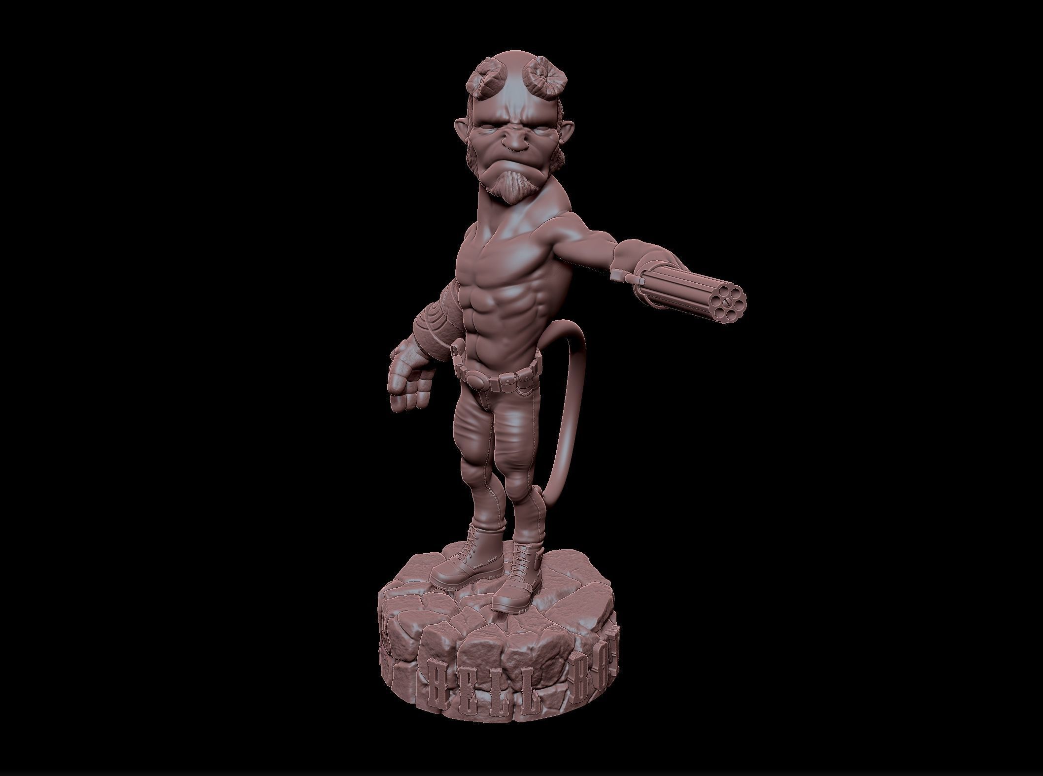 Hellboy miniature 3D print model_2