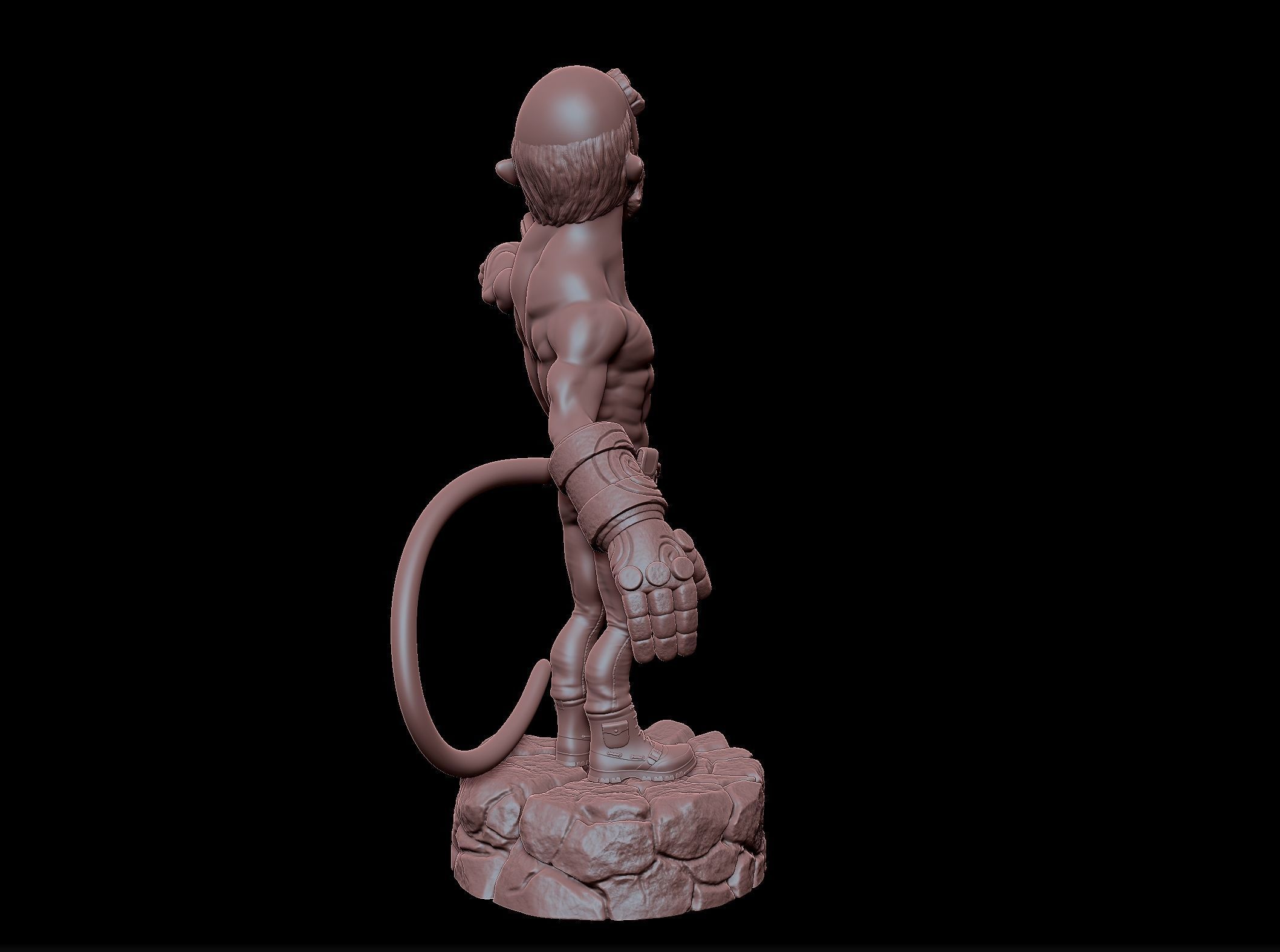 Hellboy miniature 3D print model_10