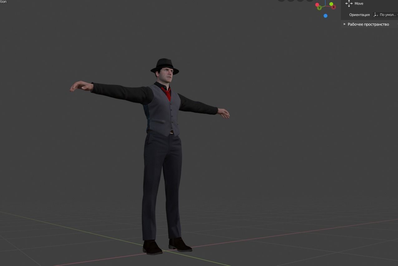 Detective Noir 3d model SkeletalAndAnimated Low-poly 3D model_2