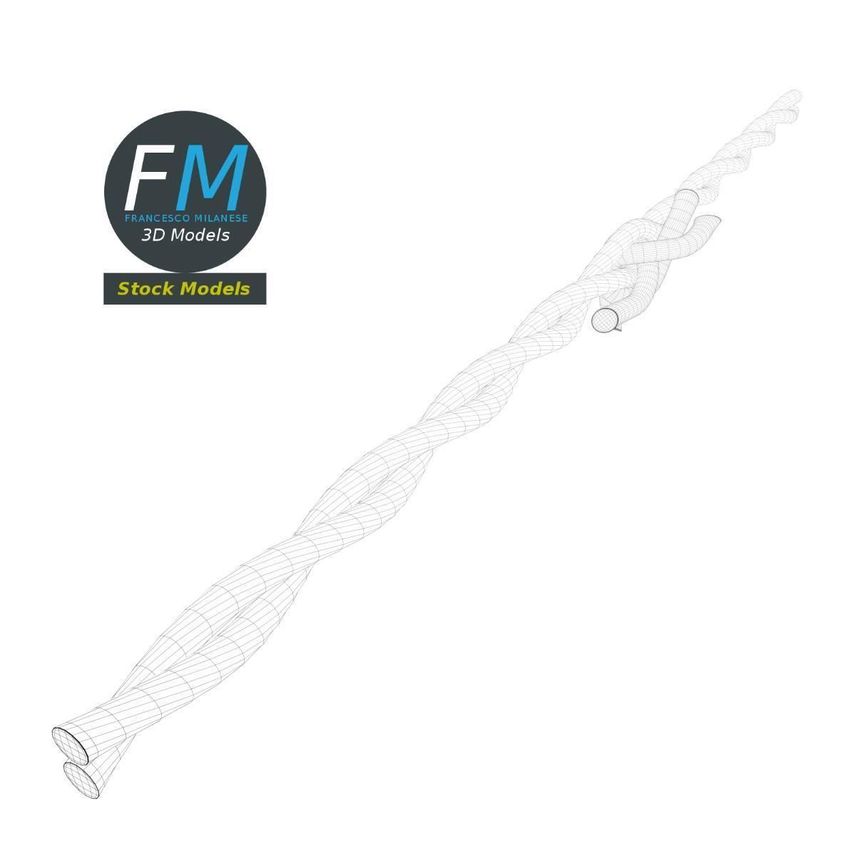 Barbed wire part 3D model_7