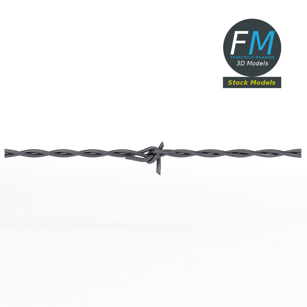 Barbed wire part 3D model_3