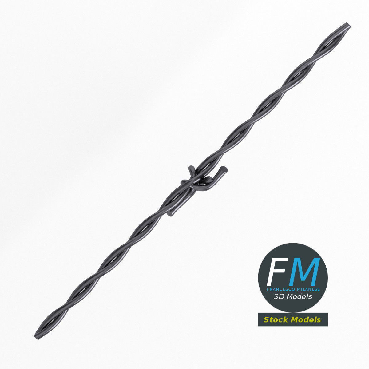 Barbed wire part 3D model_6
