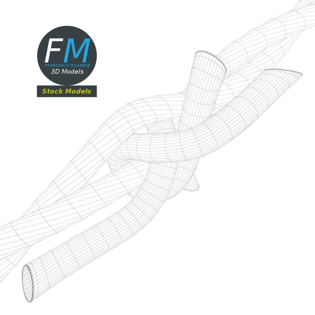 Barbed wire part 3D model_8