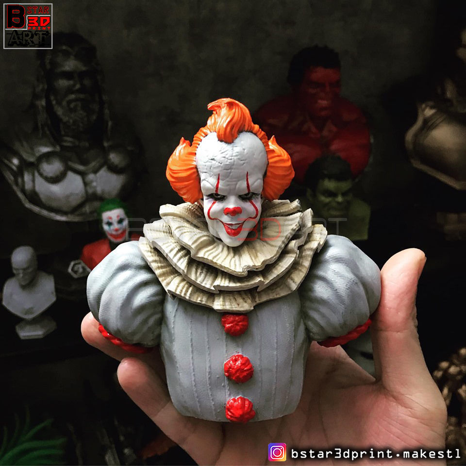 pennywise  Bust High quality - IT chapter Two - Halloween  3D print model_16