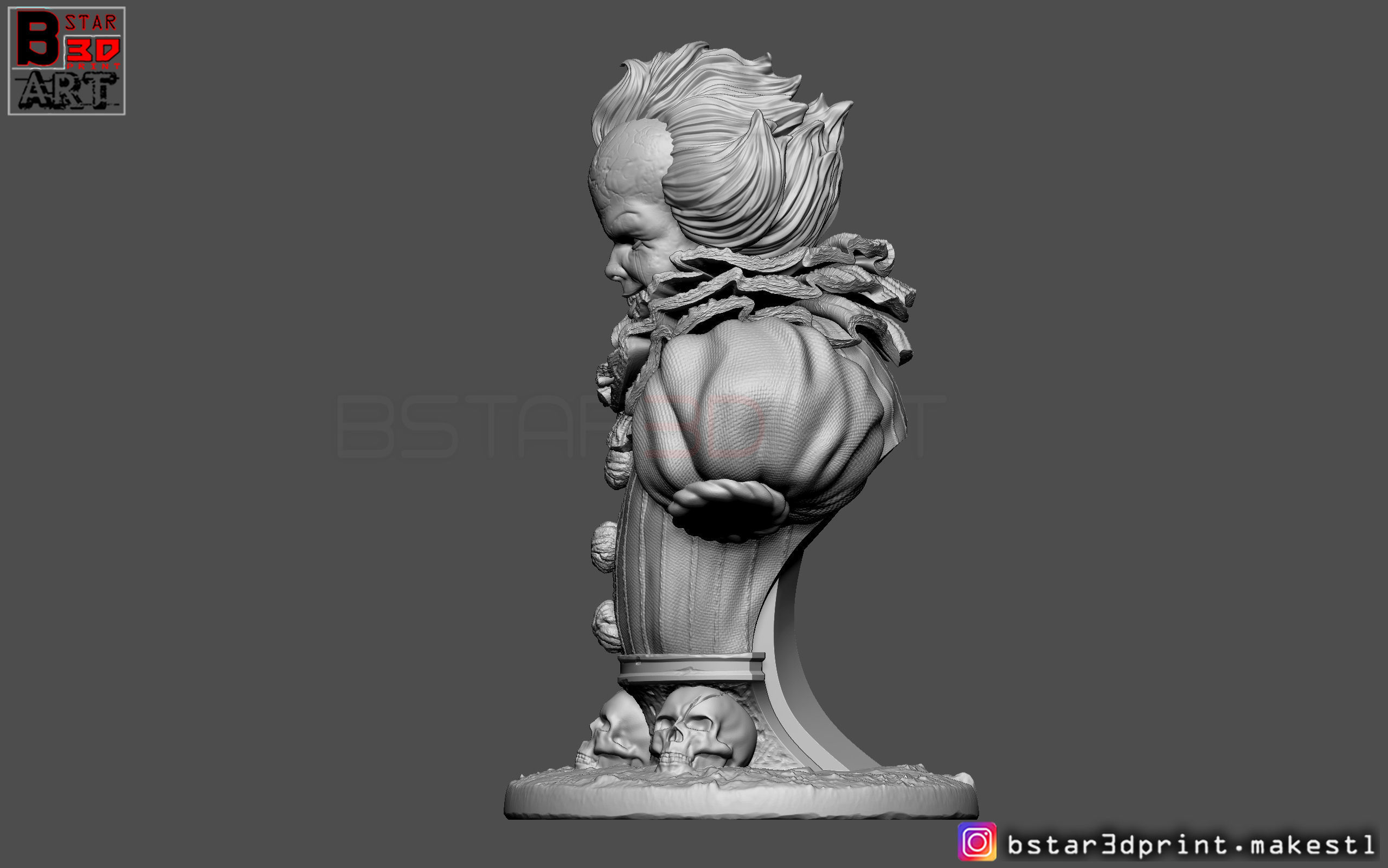 pennywise  Bust High quality - IT chapter Two - Halloween  3D print model_9