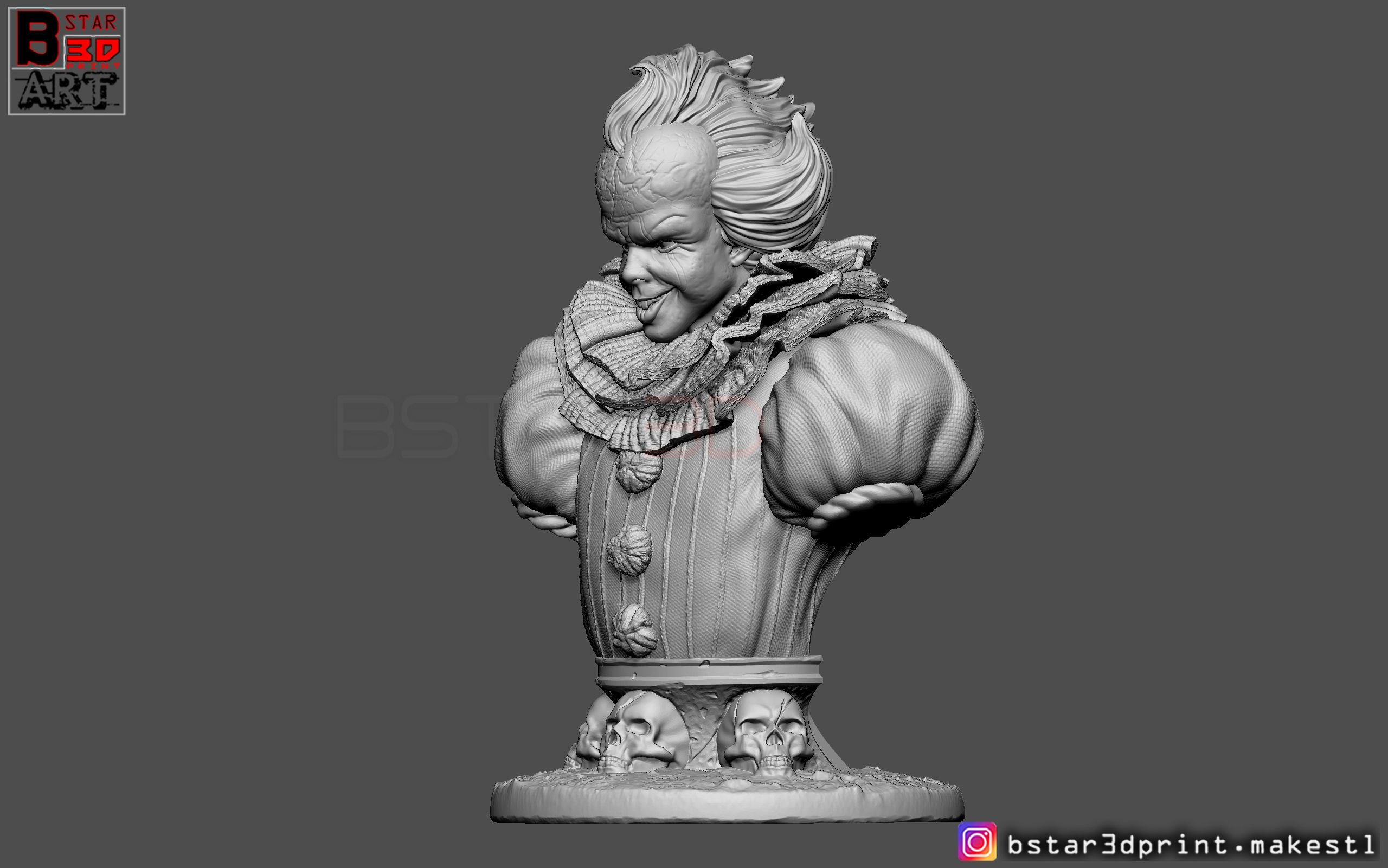 pennywise  Bust High quality - IT chapter Two - Halloween  3D print model_8