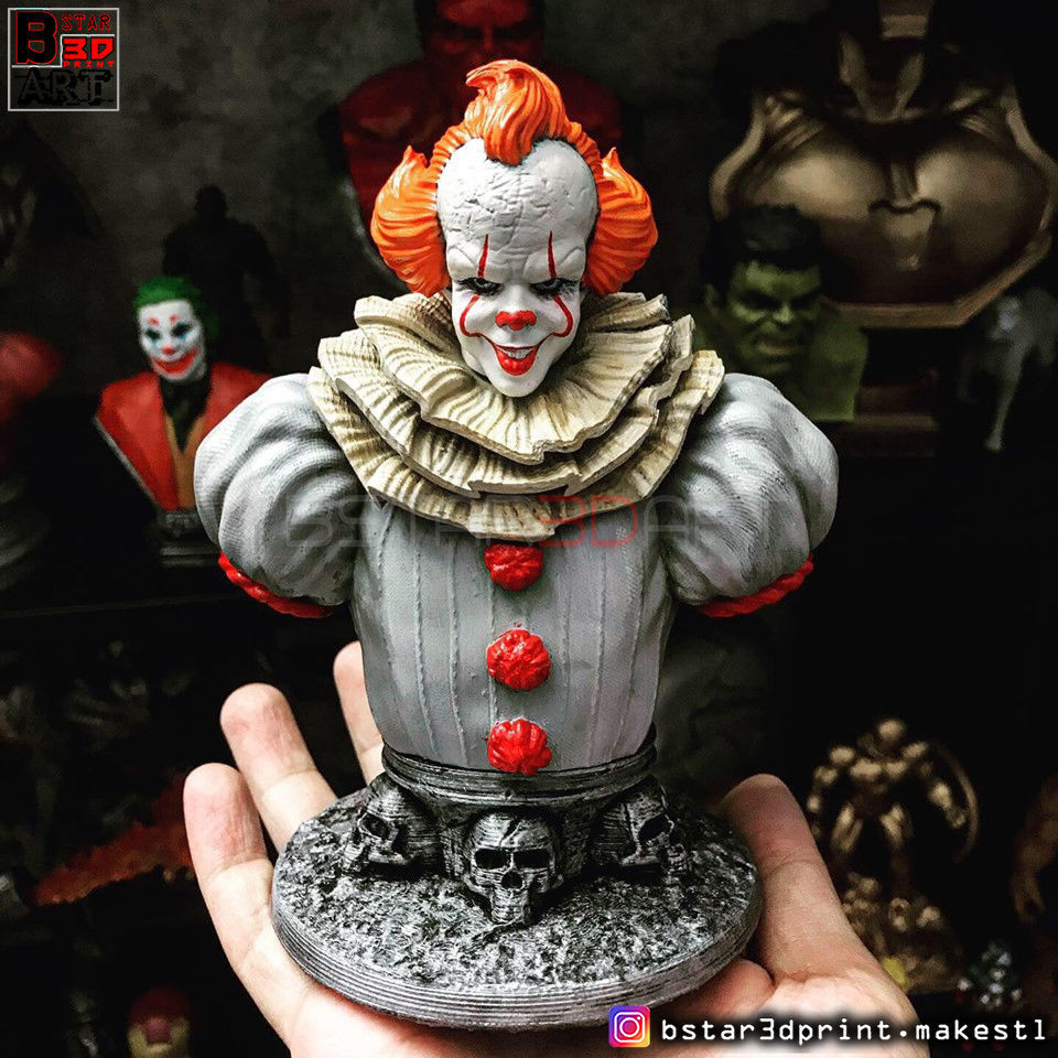 pennywise  Bust High quality - IT chapter Two - Halloween  3D print model_1