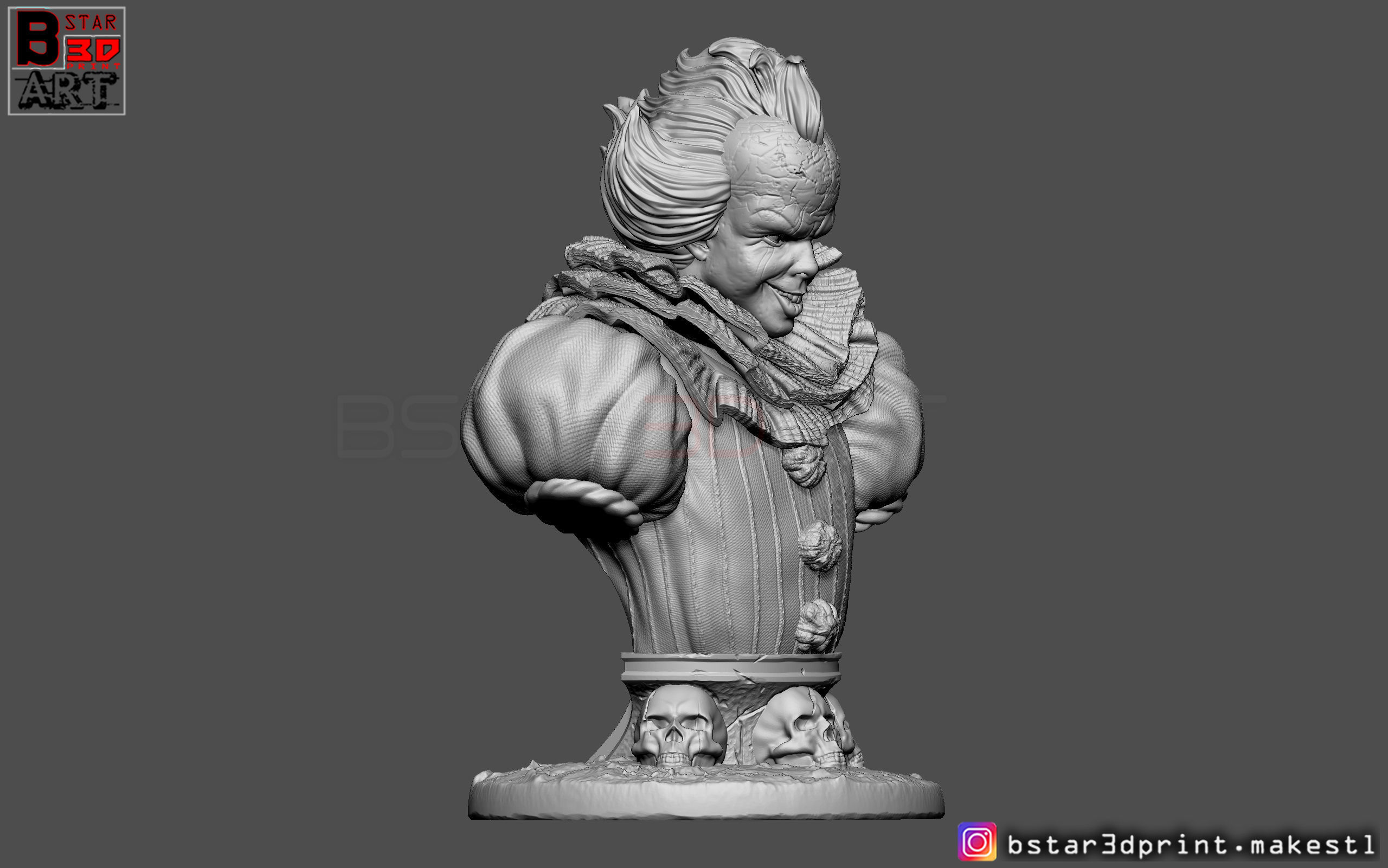 pennywise  Bust High quality - IT chapter Two - Halloween  3D print model_13