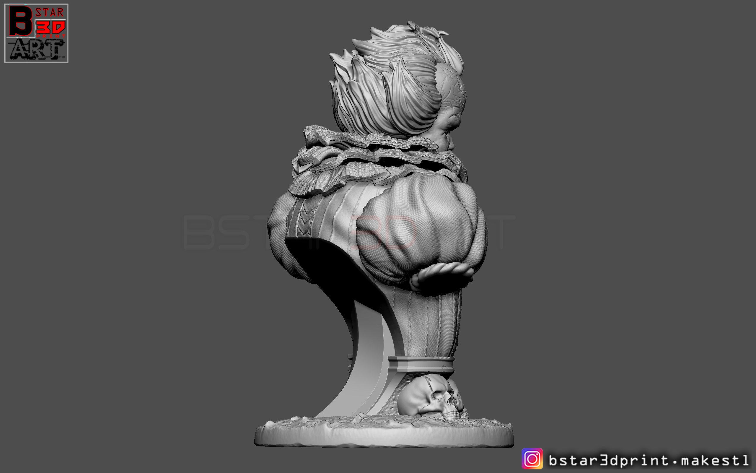 pennywise  Bust High quality - IT chapter Two - Halloween  3D print model_12