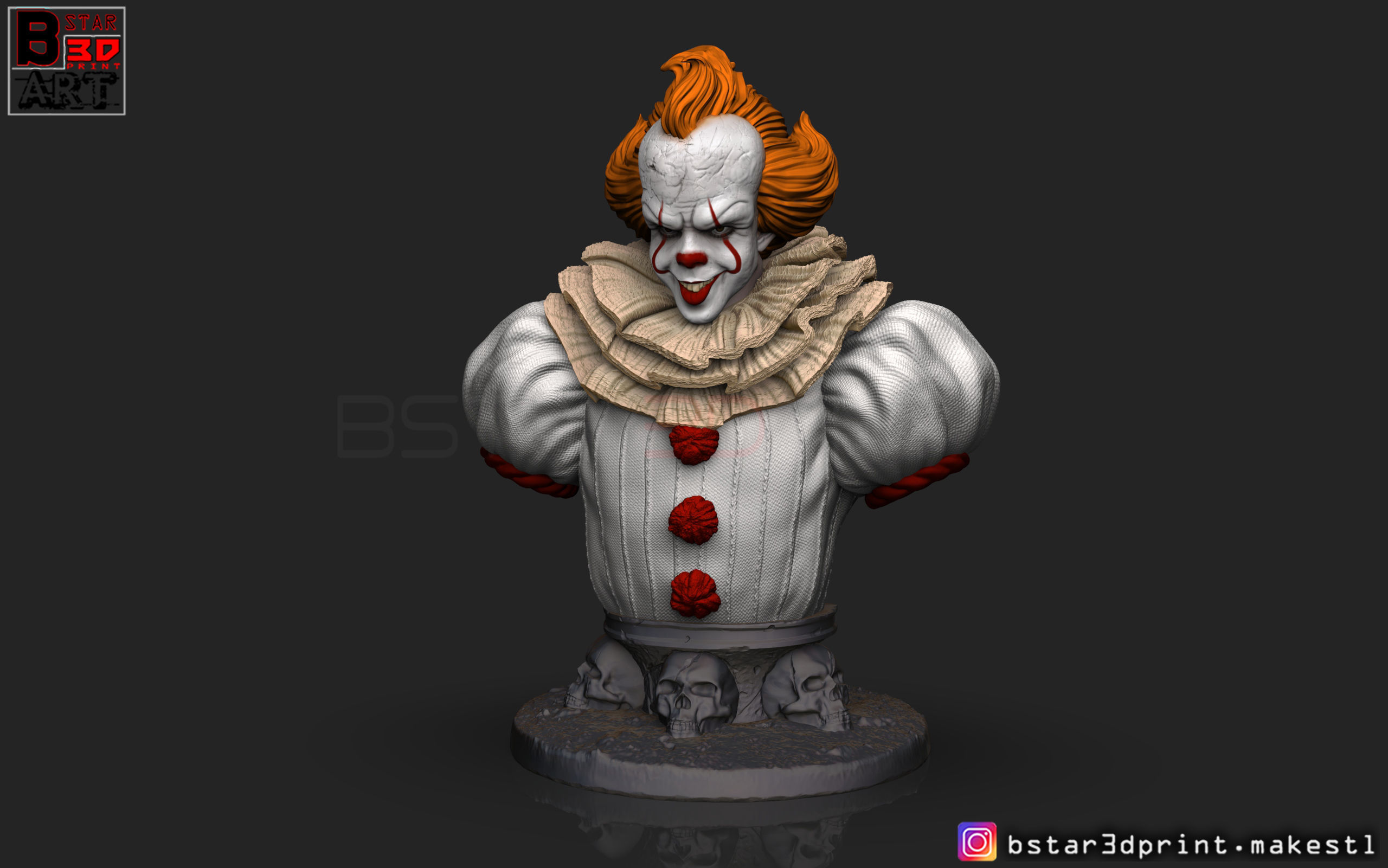 pennywise  Bust High quality - IT chapter Two - Halloween  3D print model_2