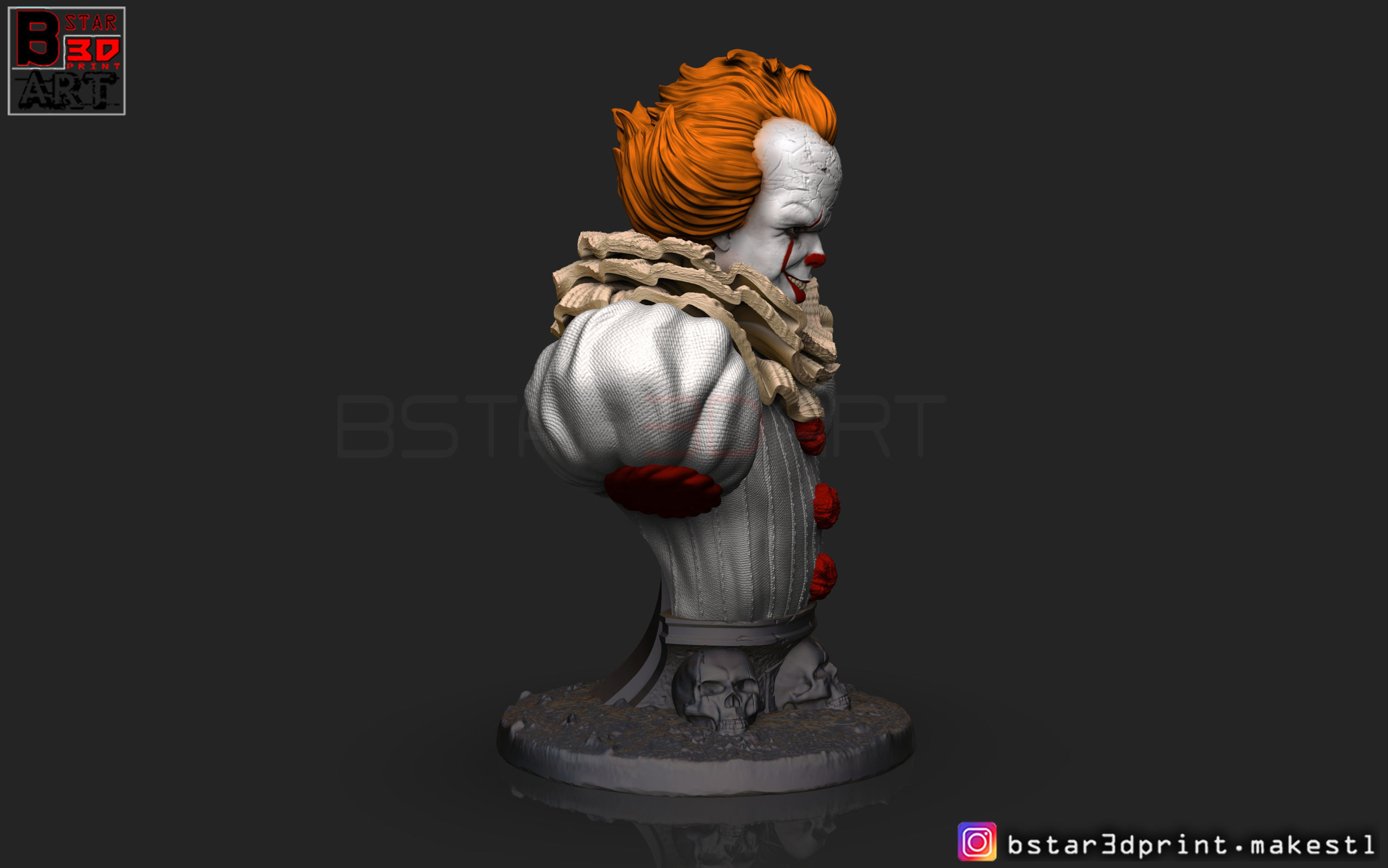 pennywise  Bust High quality - IT chapter Two - Halloween  3D print model_4