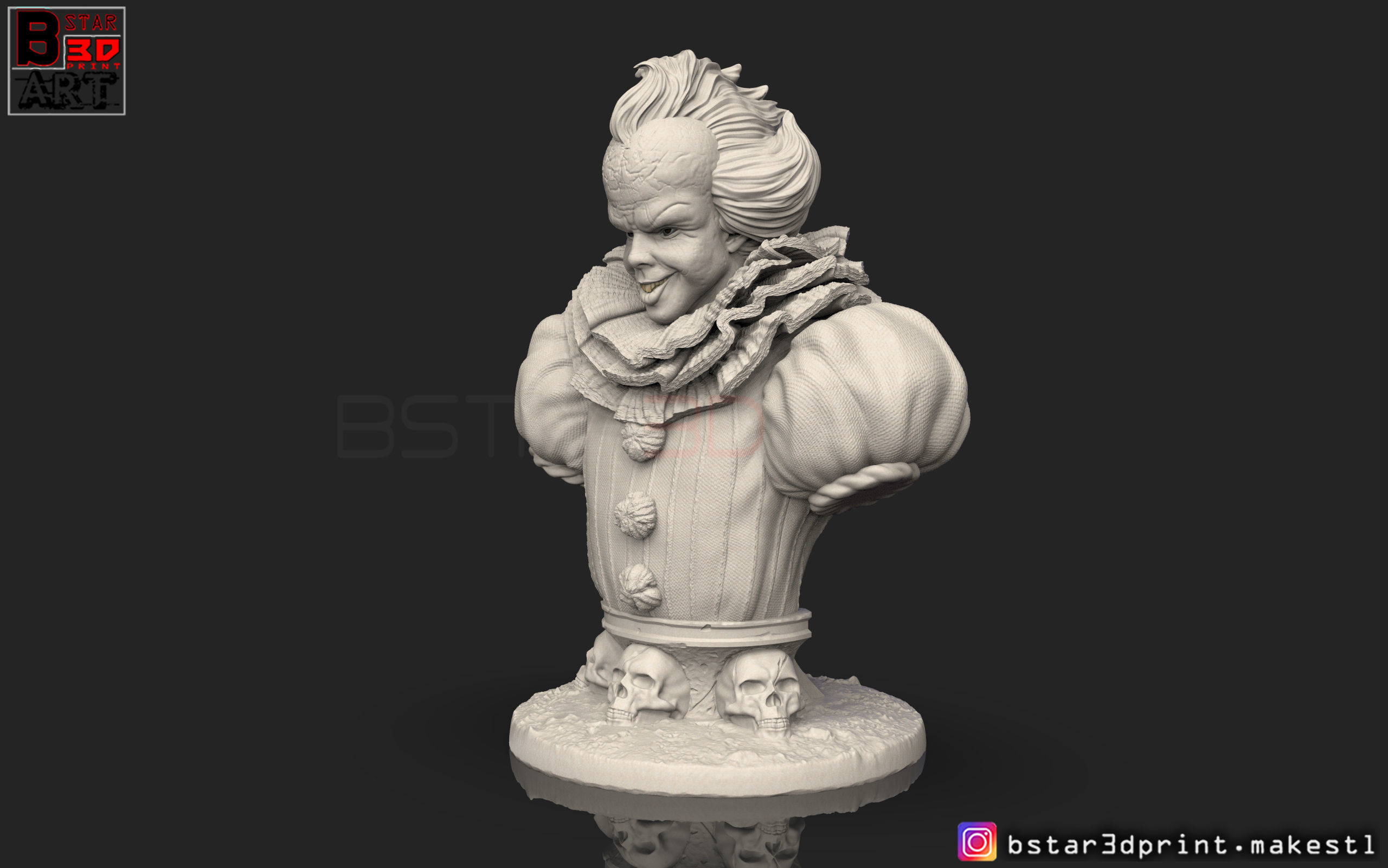 pennywise  Bust High quality - IT chapter Two - Halloween  3D print model_6