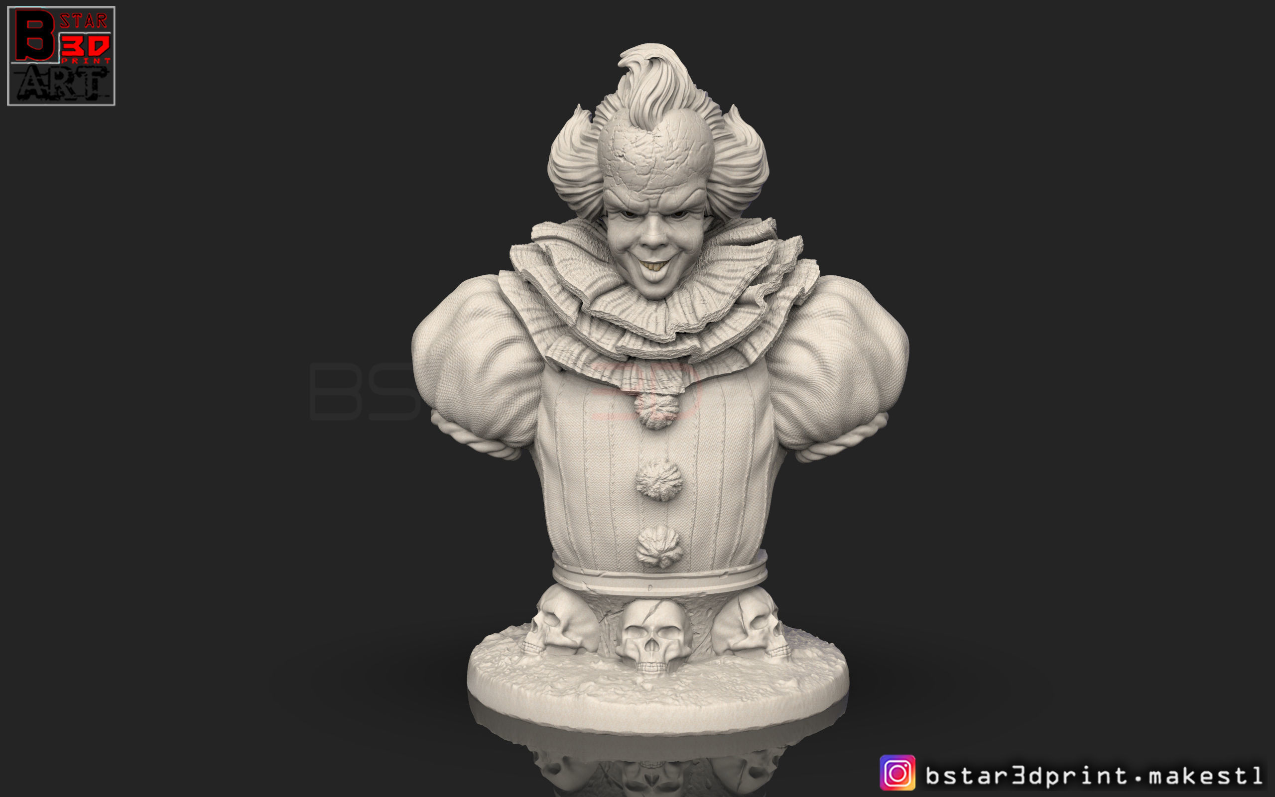 pennywise  Bust High quality - IT chapter Two - Halloween  3D print model_5