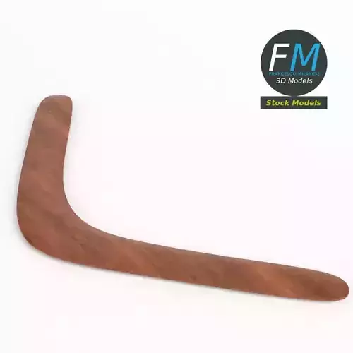 Boomerang wooden hockey stick 3D model