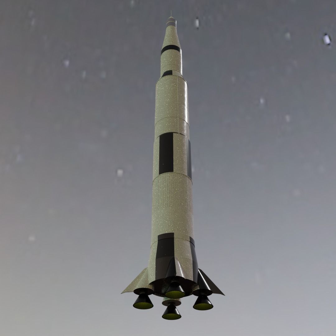 Saturn V Spaceship Free 3D model_1