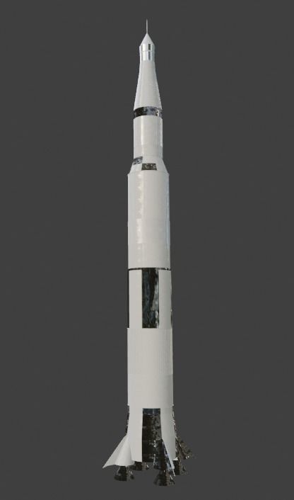 Saturn V Spaceship Free 3D model_5