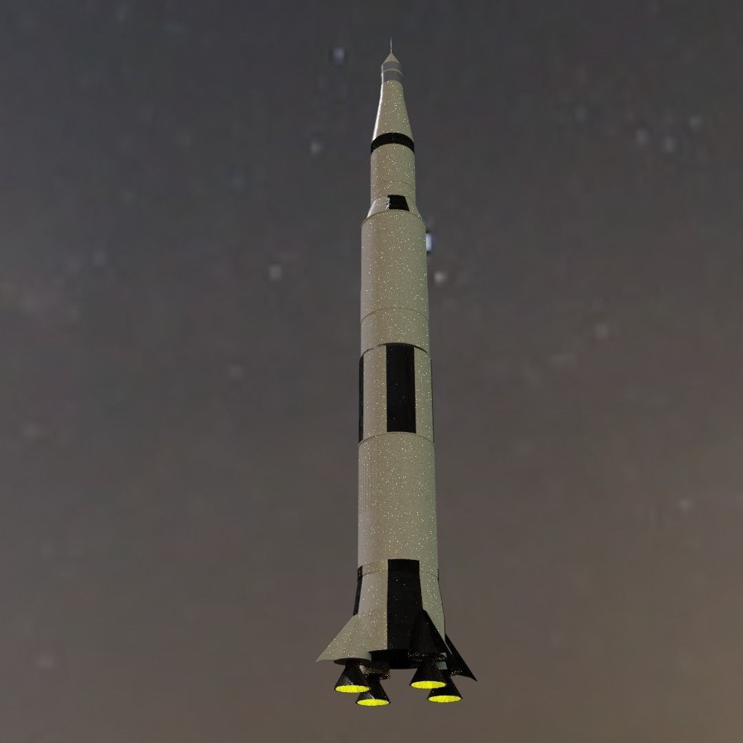 Saturn V Spaceship Free 3D model_4