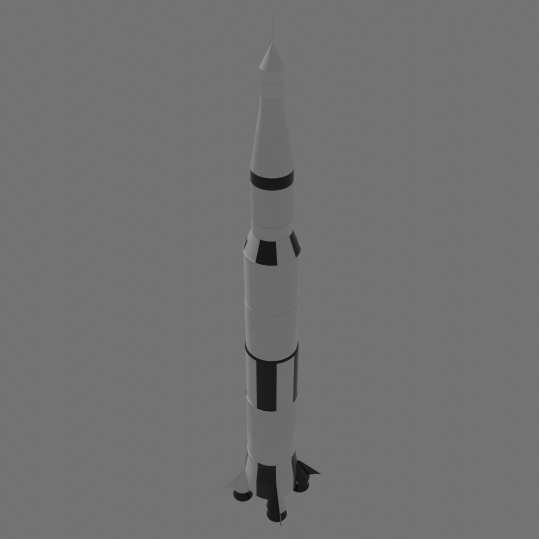 Saturn V Spaceship Free 3D model_2