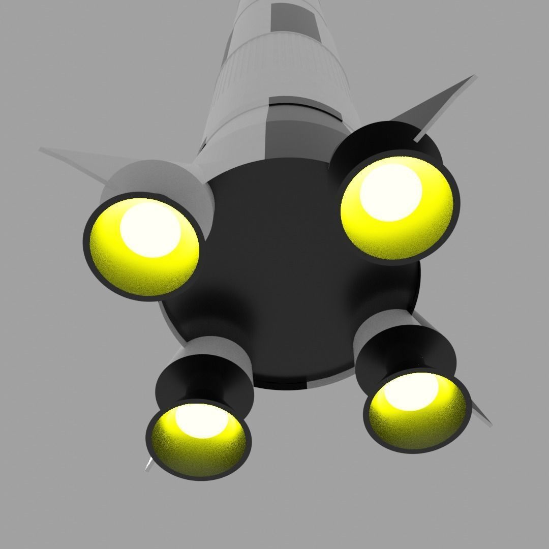 Saturn V Spaceship Free 3D model_3