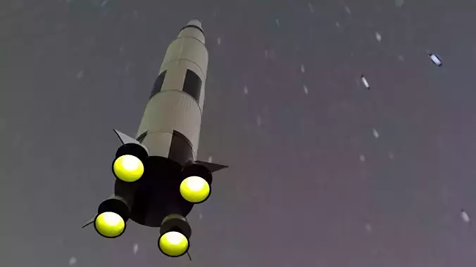 Saturn V Spaceship Free 3D model