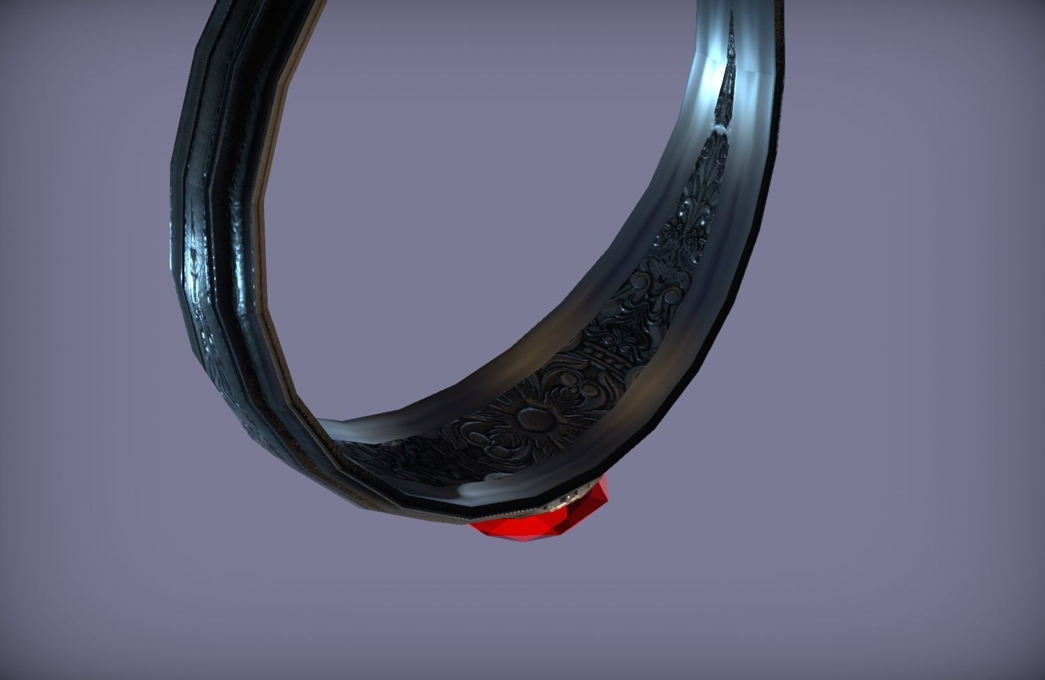 Ancient Silver Ring - PBR Game Ready model Low-poly 3D model_11