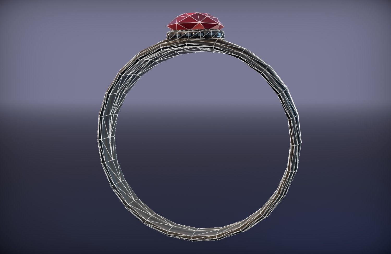Ancient Silver Ring - PBR Game Ready model Low-poly 3D model_9