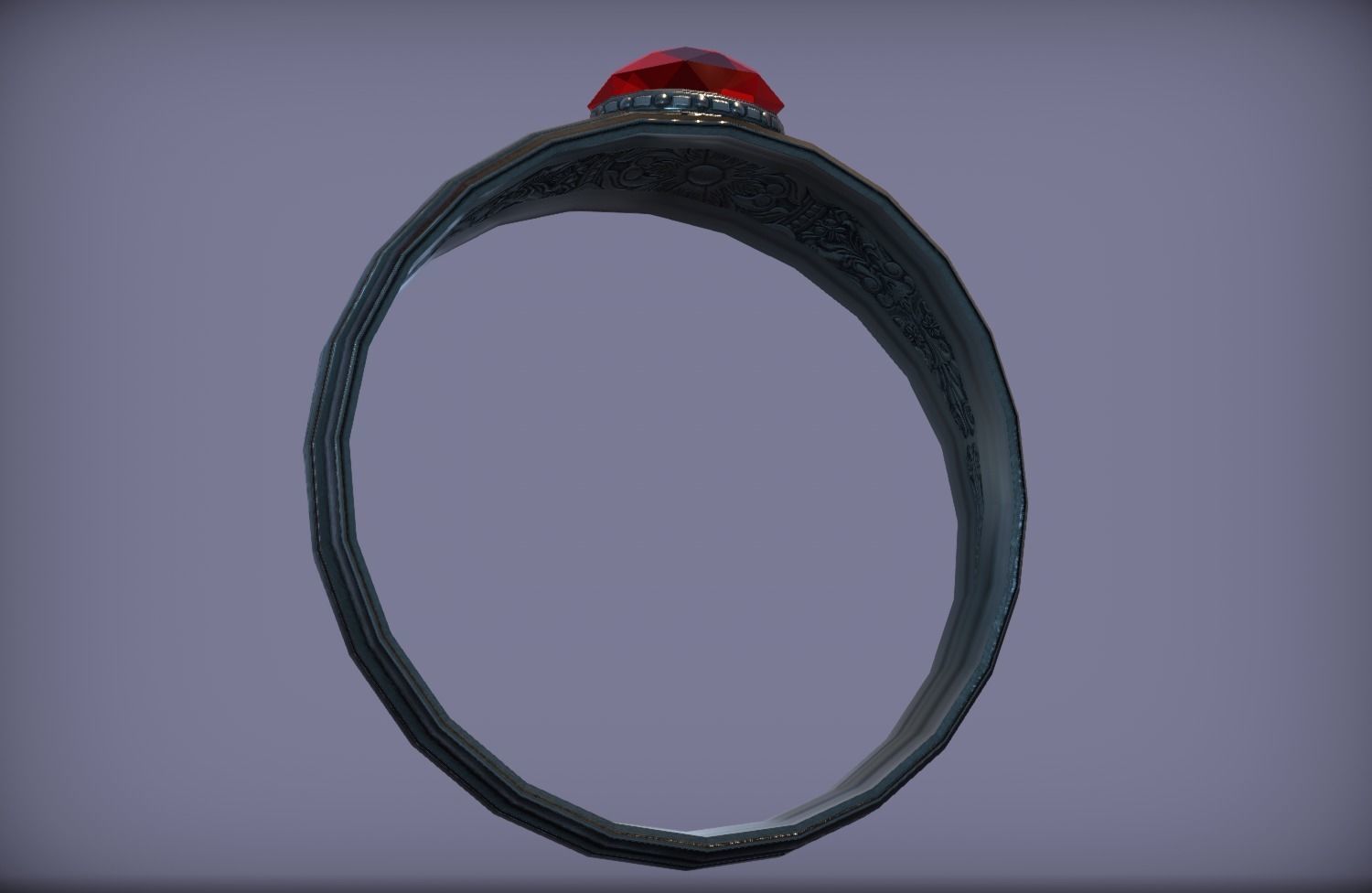 Ancient Silver Ring - PBR Game Ready model Low-poly 3D model_4