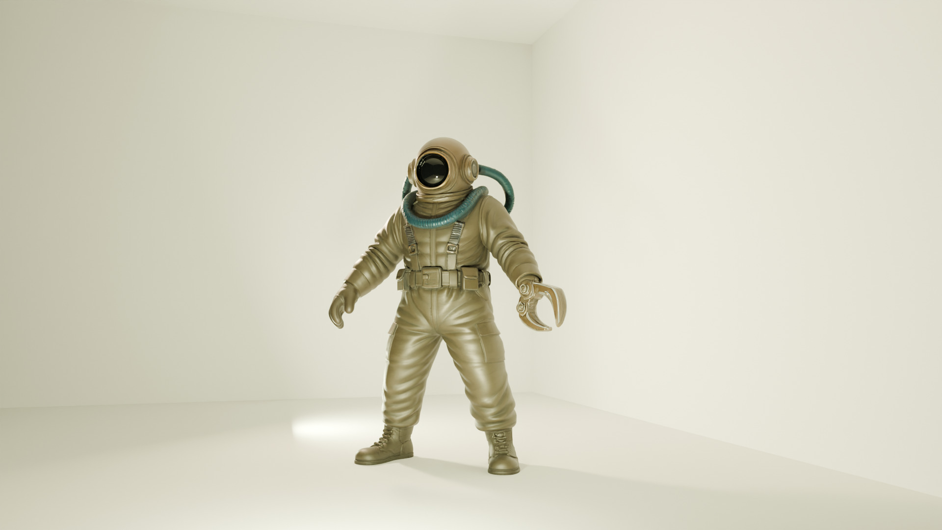 Sci-fi Character Model Vexon - Blender-STL-FBX-A Pose 3D model_6