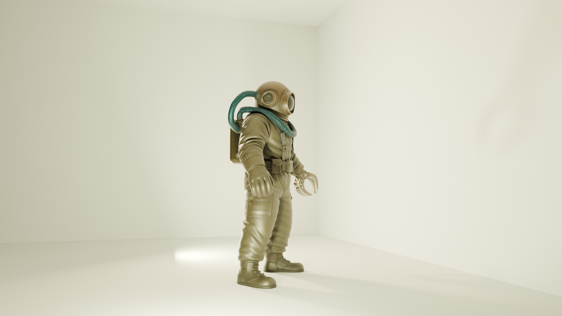 Sci-fi Character Model Vexon - Blender-STL-FBX-A Pose 3D model_8