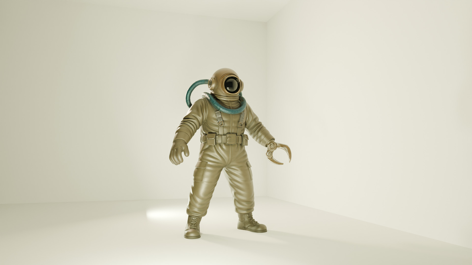 Sci-fi Character Model Vexon - Blender-STL-FBX-A Pose 3D model_7