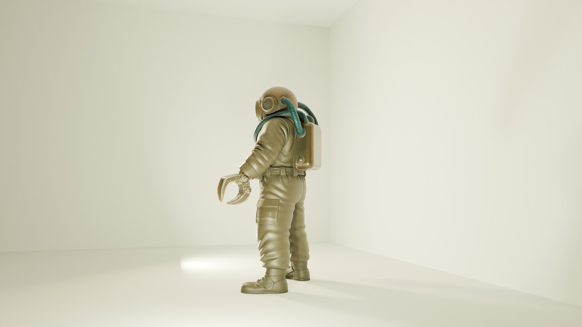 Sci-fi Character Model Vexon - Blender-STL-FBX-A Pose 3D model_1