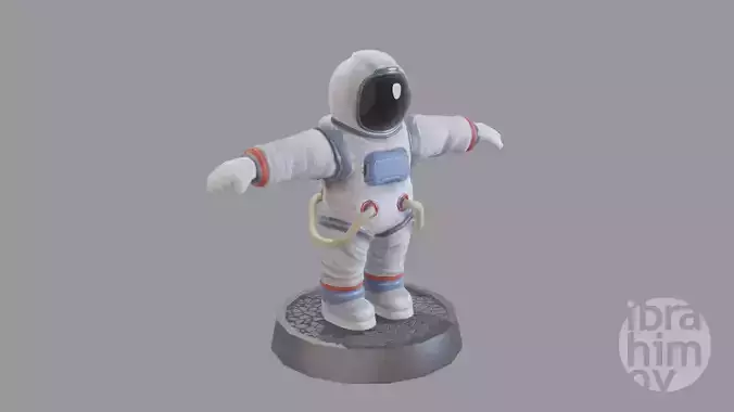 Cartoon low poly astronaut character Low-poly 3D model