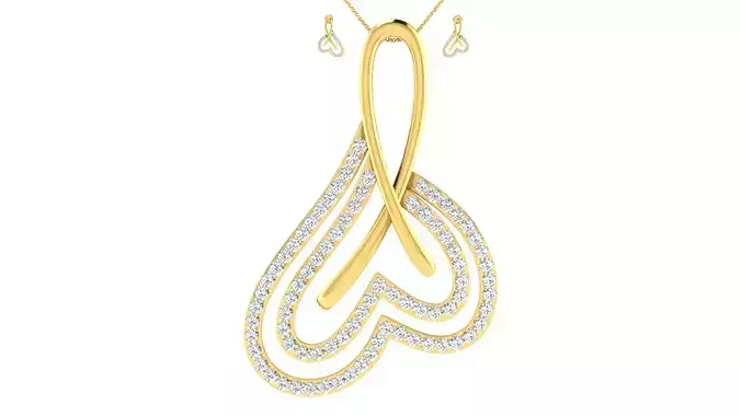 Women pendant earrings set 3dm mgx render detail 