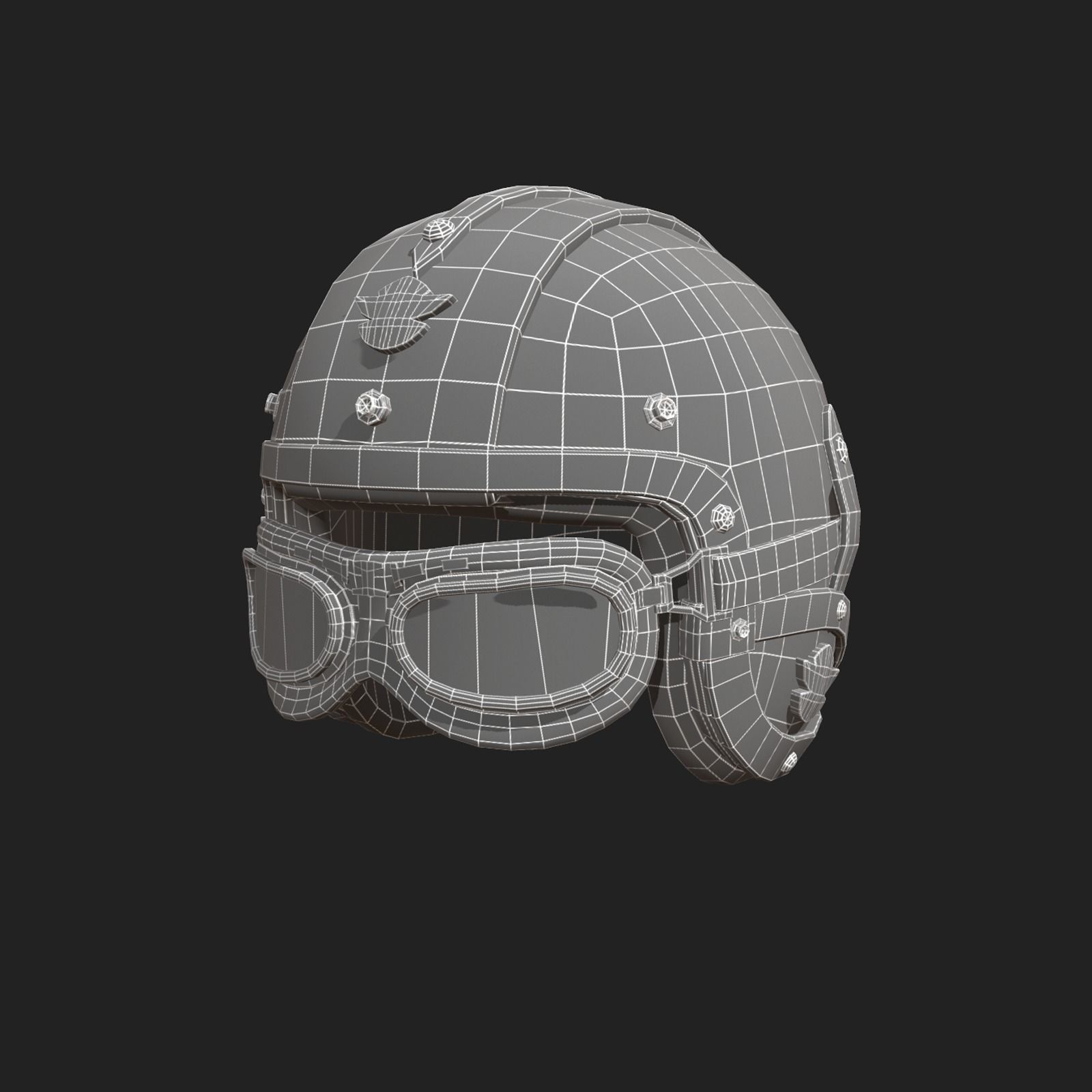 Helmet military Scifi low poly 3d model Low-poly 3D model_4