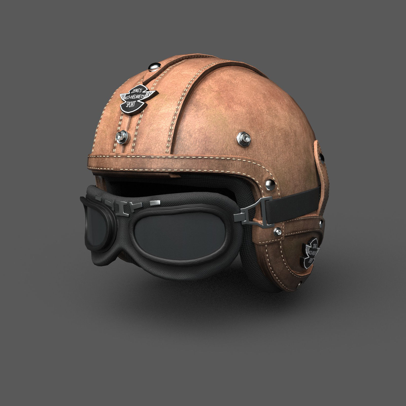Helmet military Scifi low poly 3d model Low-poly 3D model_2