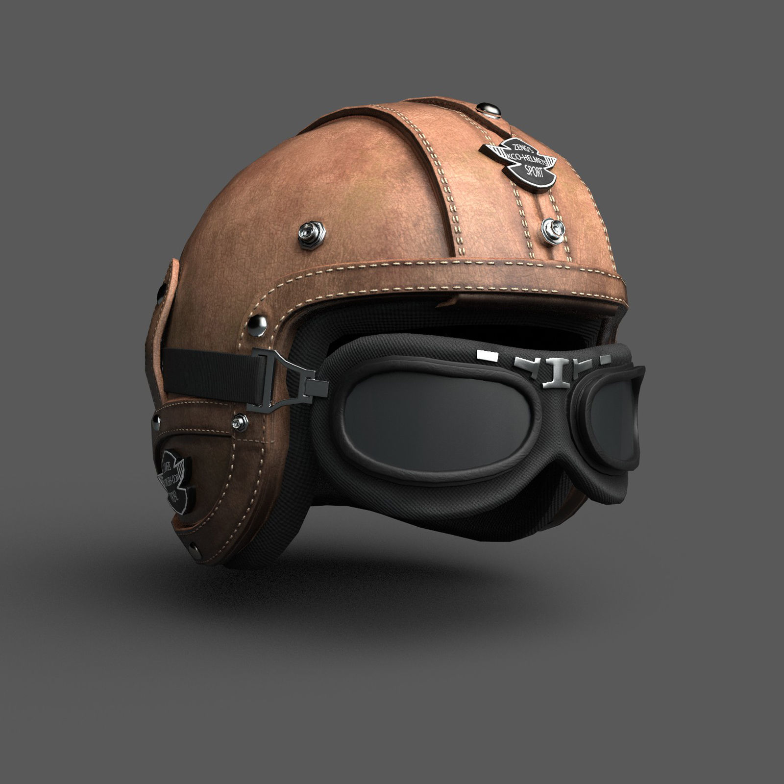 Helmet military Scifi low poly 3d model Low-poly 3D model_1