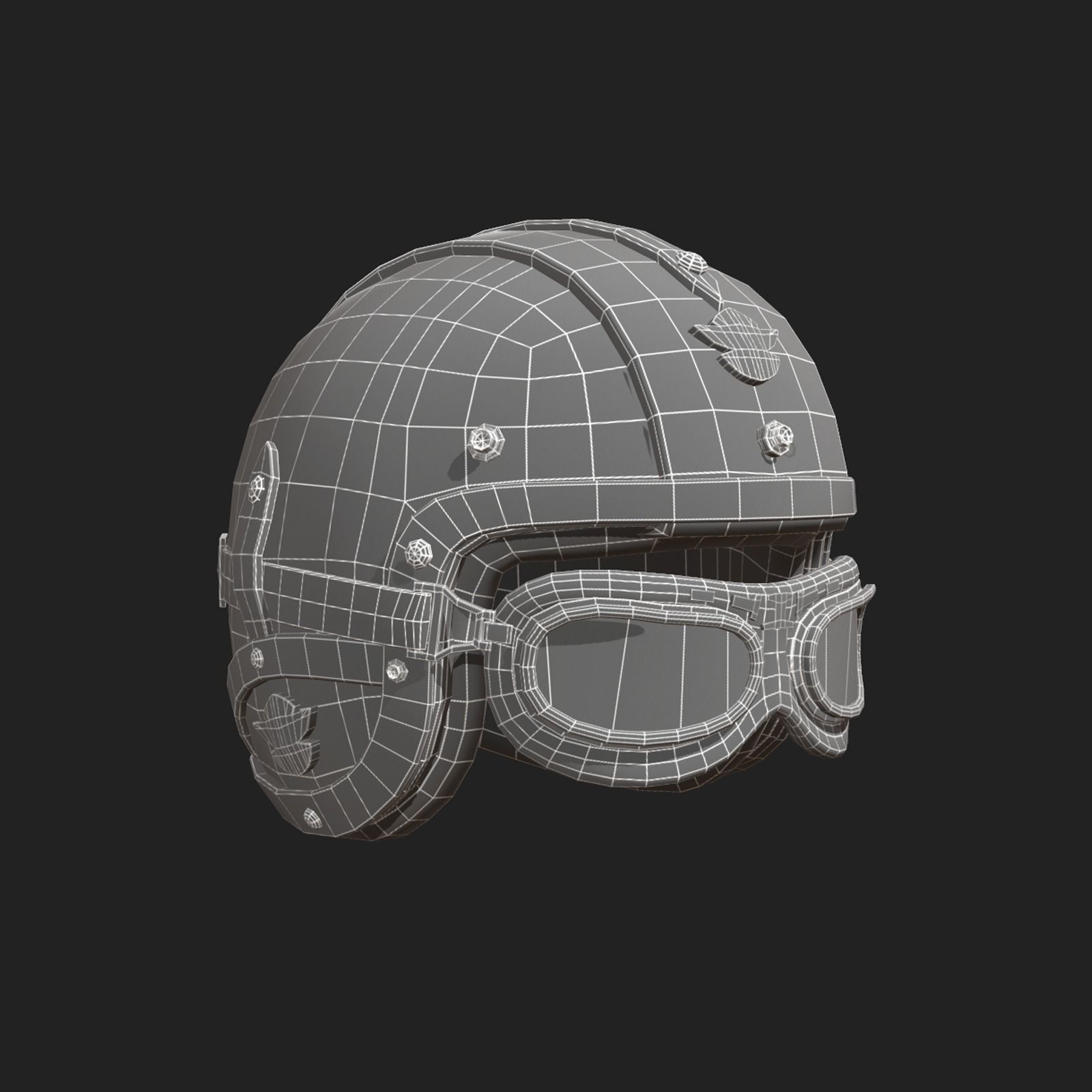 Helmet military Scifi low poly 3d model Low-poly 3D model_5