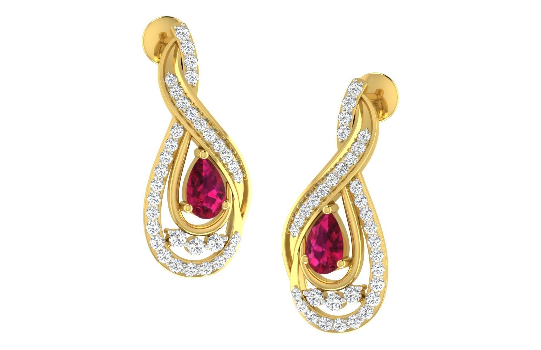 Women pendant earrings set 3dm mgx render detail  3D print model_2