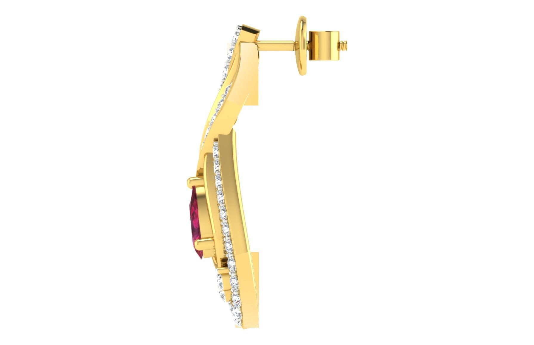 Women pendant earrings set 3dm mgx render detail  3D print model_6