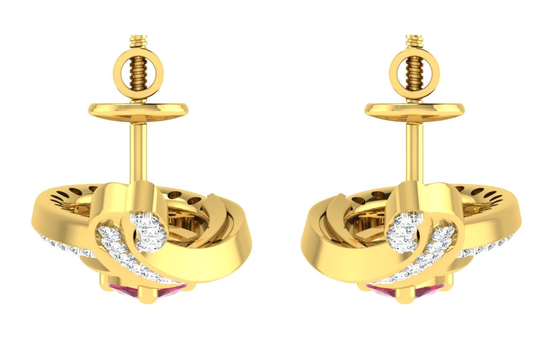 Women pendant earrings set 3dm mgx render detail  3D print model_8