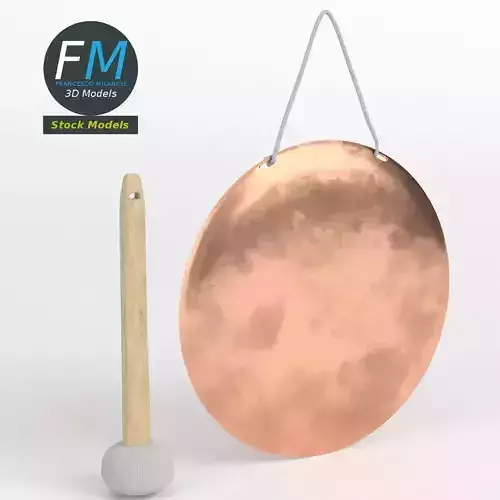 Chinese handheld gong 3D model