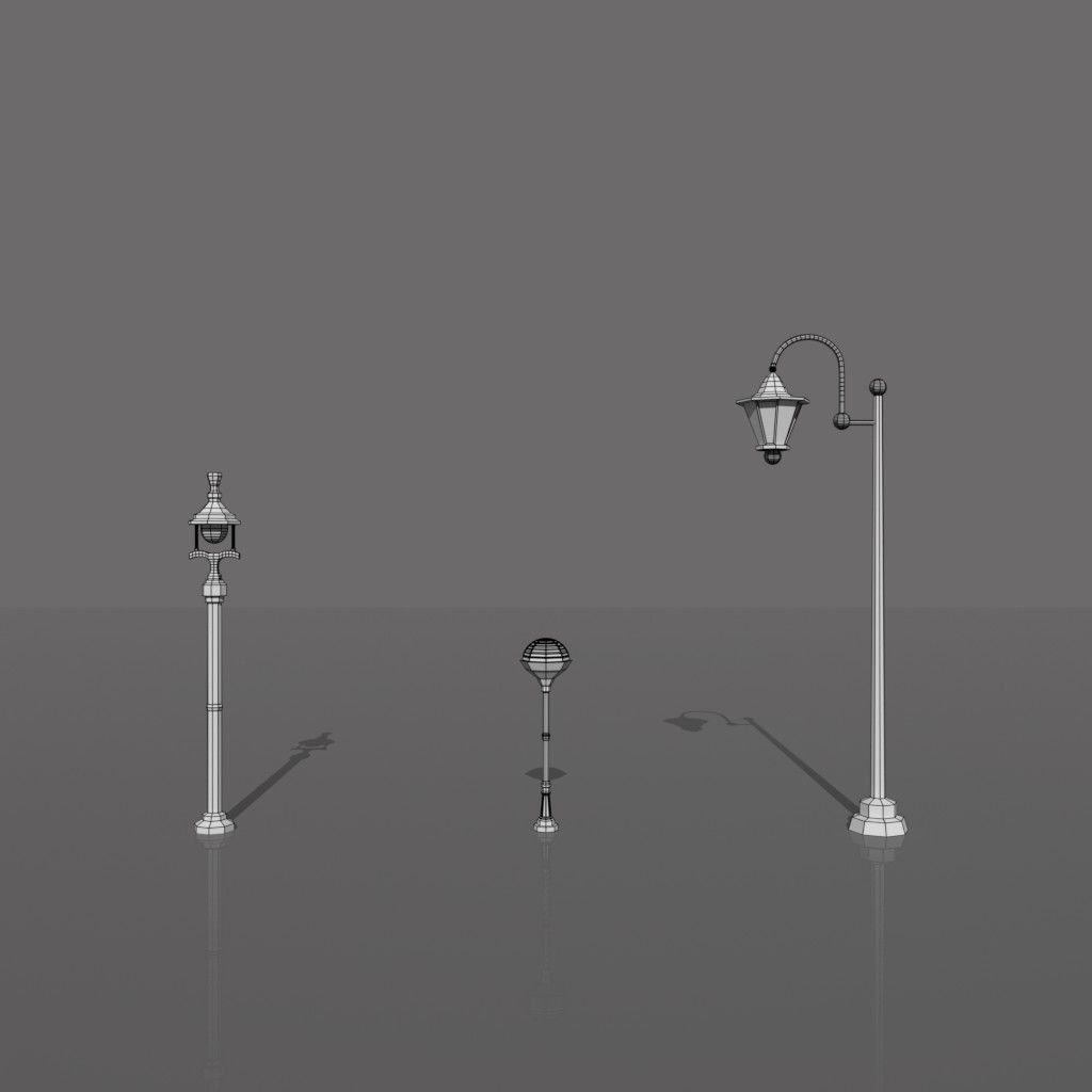 cartoon Street Light Pack Free low-poly 3D model_6