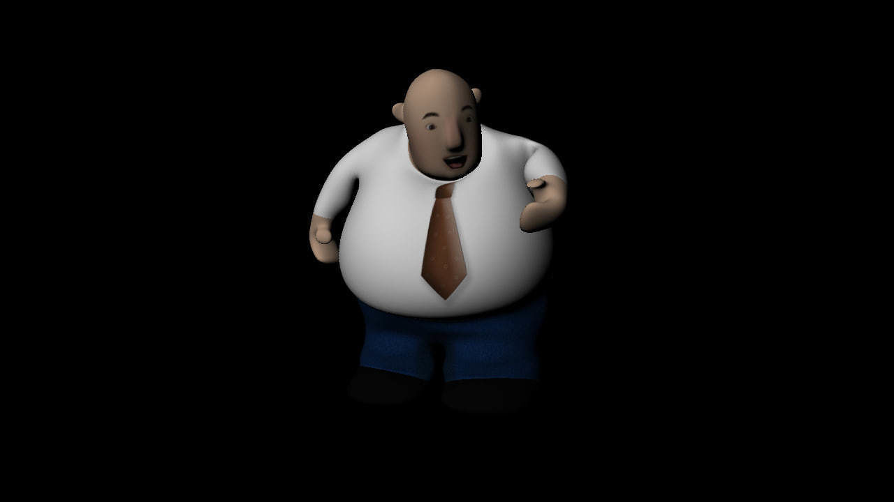 Fat Guy Rigged Low-poly 3D model_5