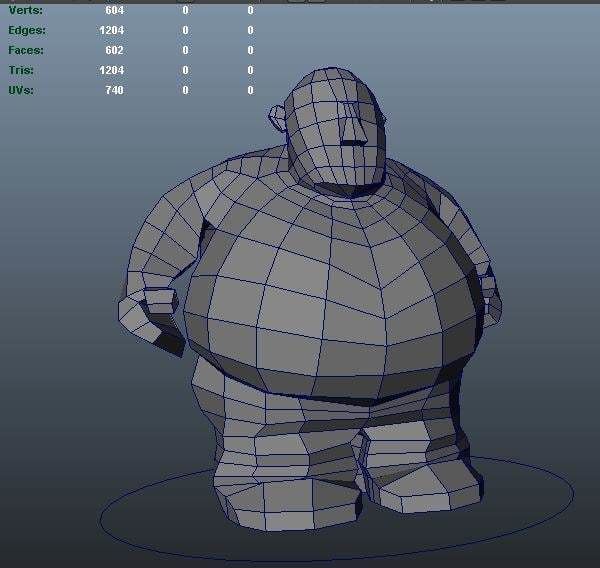 Fat Guy Rigged Low-poly 3D model_2