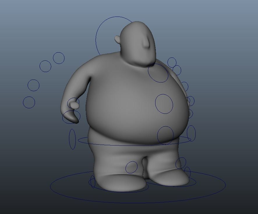 Fat Guy Rigged Low-poly 3D model_3