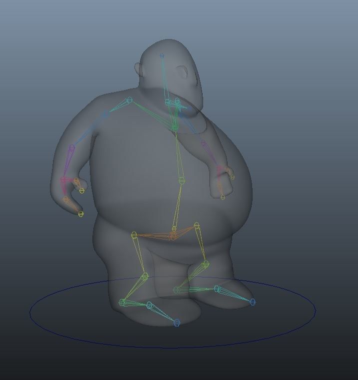 Fat Guy Rigged Low-poly 3D model_4